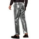 thumbnail image 3 of Pantalones metálicos INSPIRE CHIC para hombres, pantalones rectos brillantes para fiestas disco, pantalones brillantes 36 gris plateado, 3 of 5