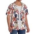 thumbnail image 2 of Uemuo Starfish Shell Pattern Cotton Linen Short Sleeve Shirts,Casual Lightweight Button Down Shirts,Vacation Beach Summer Tops-XX-Large, 2 of 7