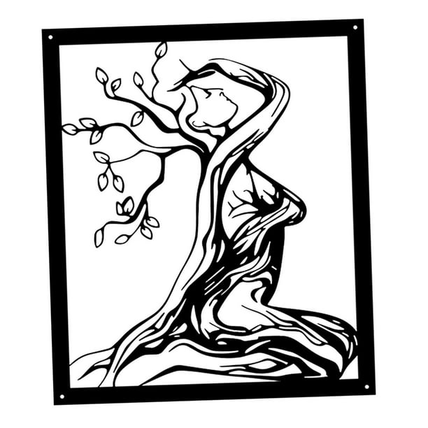 Pintura decorativa de arte de pared de hierro negro, estética , forma de personaje femenino, decoración de pared de metal para entrada