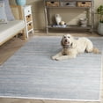 thumbnail image 3 of SAFAVIEH Mila Coretta Striped Polyester Area Rug, Light Blue/Gray, 6'7" x 6'7" Square, 3 of 8