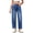 Deep Blue, variant on Women Trendy High Waisted Wide Leg Stretchy Baggy Ankle Denim Pants with Pockets Deep Blue XXL