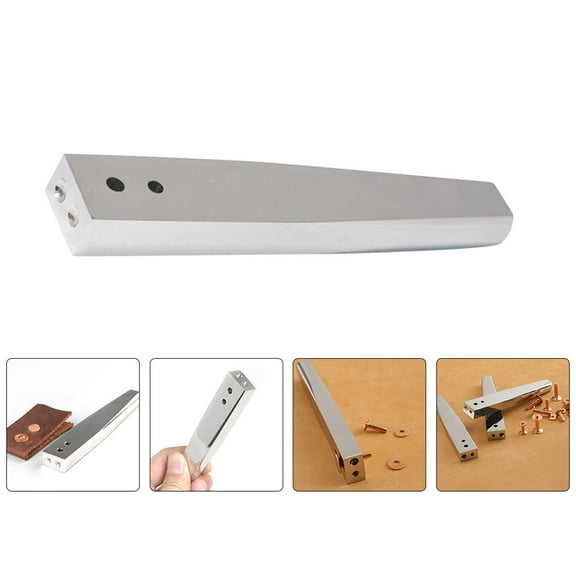 WASHWEPE 1Pc Rivet Mounting Tool Copper Diy Leather Craft Tool For Handicraft Enthusiasts Silver 12.0X2.0X1.2In