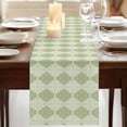 thumbnail image 3 of Table Runners 120 Inches Long Dress Scarves, Sage Green Morocco Farmhouse Coffee/Dining/Kitchen Table Runner for Living Room, Vintage Abstract Geometric Pattern 13x120 Inch, 3 of 9