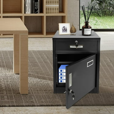 1 Drawer Filing Cabinet with Lock for Office Metal Vertical File Storage Cabinet