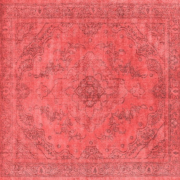 Ahgly Company Indoor Square Oriental Red Industrial Area Rugs, 3' Square