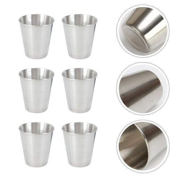 Set of 6 Raindrops Stainless Steel Ice Cream Cups 70ml - Round Dessert Bowls for Picnic, Outdoor, Vacation Use