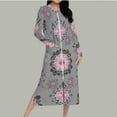 thumbnail image 3 of Women Long Fleece Nightgown Zip Front Sleepwear Warm Loungewear House Dress Soft Flannel Nightshirt, 3 of 8