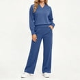 thumbnail image 5 of Mifsaly Plus Size Womens Sweatsuits 2 Piece Set V Neck Sweatshirts and Wide Leg Pants Fall Winter Going Out Athletic Gym Lounge Matching Outfits, 5 of 7