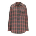thumbnail image 6 of BLVB Plaid Shirts for Women Plaid Button Down Shirts Oversized Long Sleeve Casual Loose Blouse Top Jacket Fall Outfits, 6 of 7
