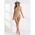thumbnail image 5 of DARING DIVA Women's Metal Ring Bandeau Bikini Set X-Small Khaki, 5 of 6