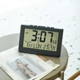 thumbnail image 4 of Reloj digital, relojes de mesa con pantalla grande y temperatura y humedad. Negro, 4 of 7