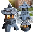 thumbnail image 2 of Solar Powered Courtyard Lights Chinese Zen Stone Pagoda Decorations Garden Courtyard Resin Crafts, 2 of 7