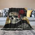 thumbnail image 2 of Orinice Skull Ukiyo-e Warm and light blanket Soft blanket Living room Sofa decoration Blanket of the four seasons Soft blanket of the four seasons, 2 of 6