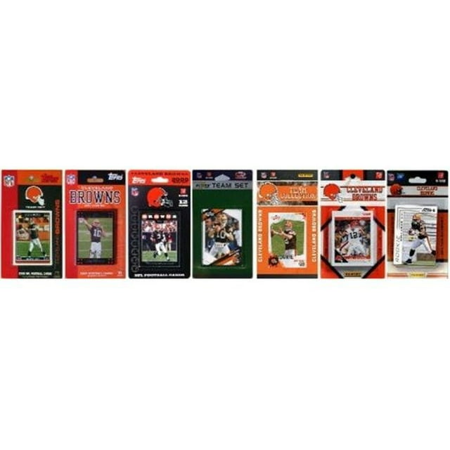 C & I Collectables NFL Cleveland Browns 7 Ensembles de Cartes à Collectionner sous Licence