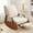 Beige, variant on HDHNBA Upholstered Adjustable Glider Rocking Chair with Footrest Side Pocket for Nursery Living Room, Beige