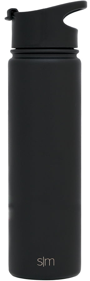 Liberty 24 oz. Moo Panther Black Reusable Single Wall Aluminum Water Bottle with Threaded Lid