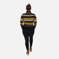 thumbnail image 2 of TAMSY Yellow and Black Color Stripped Rib Knit Full Sleeve Turtleneck Sweater Size - XS Birthday Christmas Gifts, 2 of 4