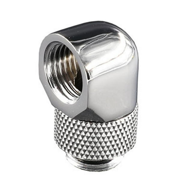 Conector extensor macho a hembra G1/4 ", accesorio de tubería, latón inoxidable, juntas de codo giratorias de 90 degree para PC, tubería rígida de plata Baoblaze adaptador extensor