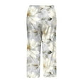 thumbnail image 5 of Puliio Womens Capri Pants Flower Print Elastic Waist With Pocket Trouser Soft Loose Fashion Pants, 5 of 5