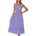 thumbnail image 2 of Gspmoly Robes pour Femmes Grande Taille, Mode Femmes Été Décontracté Couleur Unie Sans Manches Bandage Longue Robe Robes de Travail pour Femmes Offres, 2 of 9