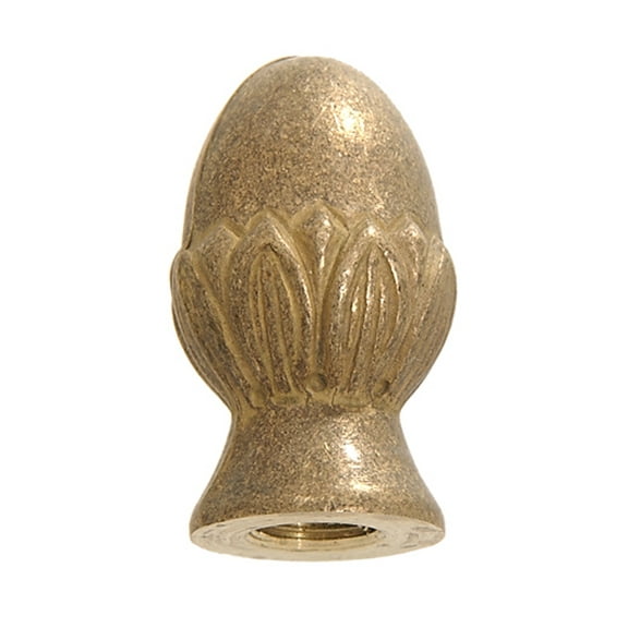 B&P Lamp® 1 5/8" Ht., Brass Acorn Finial, Tap 1/8F, Unfinished