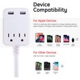 thumbnail image 3 of Bande d'Alimentation de Protection contre les Surtensions GE Pro avec Charge Rapide USB, Rallonge Extra Longue de 8 Pieds, Prise Plate, 2 Prises, 2 USB, 3 of 5