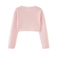 thumbnail image 2 of WIBACKER Girls Open Front Cotton Bolero Shrug Kids Long Sleeve Cropped Cardigan Knit Sweater 2-7 Years, 2 of 6