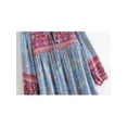thumbnail image 3 of Multi Floral Print Vintage Women Tie Neck Tassel Beach Bohemian Maxi Dresses Robe Ladies Rayon Cotton Boho Dress Vestidos, 3 of 4