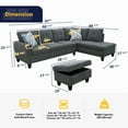 thumbnail image 5 of PonLiving 3 - Piece Upholstered Sectional Right Hand Facing, 5 of 5
