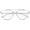 Silver / Clear, variant on Modern Crossbar Horn Rimmed Rimless Eyeglasses Clear Round Flat Lens 58mm (Silver / Clear)