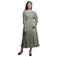 thumbnail image 1 of Bimba Robe Longue à Manches Longues Smockée à Fleurs pour Femmes, Col Rond, Volants, Maxi d'Été-Petite, 1 of 5