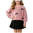 thumbnail image 5 of Mnyotv Spring Fall Clothes for Girls Long Sleeve Bow Tops and Skirts 2Pcs Sets Back to School Outfits Size 2-3Y, 5 of 6