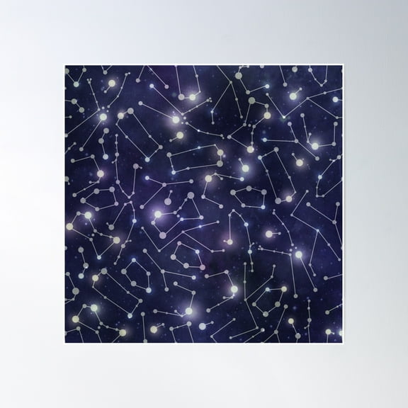 Constellations Poster Wall Art, Modern Wall Decor, 16x16 UNFRAMED