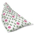 thumbnail image 2 of Rose Lounger Chair Bag, Modern Pattern Pink Rose Blossoms with Spiral Designs and Green Leaves, High Capacity Storage with Handle Container, Lounger Size, Pink Reseda Green White, by Ambesonne, 2 of 5