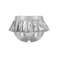 thumbnail image 4 of Miaeowve Womens Shiny Metallic Mini Skirt Pleated Hem Disco Hot Pants For Rave Party Night Club Silver XXL, 4 of 5
