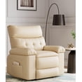 thumbnail image 3 of Oversized Swivel Recliner Chair with 360° Rotation & Rocking Function, Manual Reclining Lounge Chair with Heat and Massage, PU Leather Seat for Living Room, Bedroom & Nursery, Retro Brown, Khaki, Grey, 3 of 8