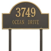 Personalized Whitehall Products Estate Lawn 2-Line Arch Marker in Bronze/Gold