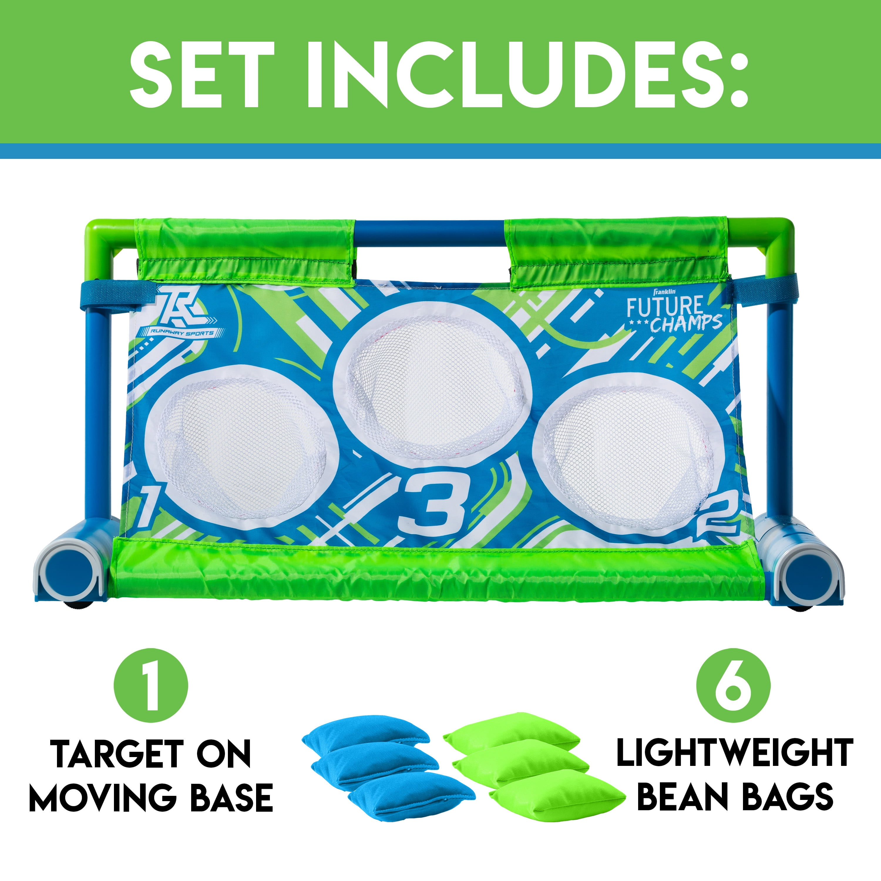 Franklin Sports Kids Bean Bag Toss - RunAway Moving Sport Game - 29 x 12 x 14.5 inches