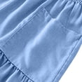 thumbnail image 5 of Mifsaly Girls Wide Leg Denim Culottes Sun Protection Flowy Kids Capri Pants Soft Lightweight Tiered Chambray Casual Summer Cropped Jean Pant with Pockets, 5 of 6