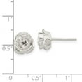 thumbnail image 3 of Finest Gold Sterling Silver Polished Rose Post Earrings, 3 of 3