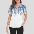 thumbnail image 4 of Ktyne Tuniques de Sarrau pour Femmes Col en V Sarraus Médicaux Manches Courtes Extensibles Uniforme d'Infirmière Décontracté Tuniques de Sarrau avec Poche Blanc P, 4 of 4