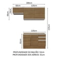 thumbnail image 3 of Cocina Integral 180cm Marrón Glamy Madesa 09, 3 of 5