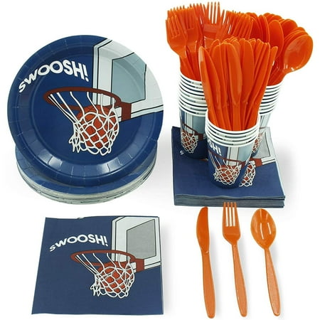 Serves 24 Basketball Themed Birthday Party Supplies 144pcs Plates