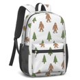 thumbnail image 2 of Bigfoot and Tree White Pattern 17" School Backpacks for Teens,Waterproof Oxford Fabric,S-Shape Padded Straps for School,Travel,Hiking,Camping, 2 of 6