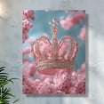 thumbnail image 3 of 1pc Elegant Light Pink Crown Canvas Art with Wooden Frame - Glam Royal Wall Decor for Living Room, Bedroom, Office, or Classroom - Indoor/Outdoor Use, Hook Mounted, Classroom Artwork | Elegant Crown, 3 of 6
