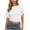 White, variant on Women's Flutter Sleeve Cinched Tops Wrap Tie Back Waist Blouse Boat Neck Flattering Elegant Ruched Fitted Summer Casual Shirt White,S