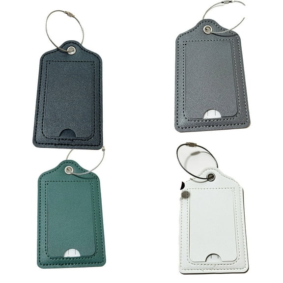 GJX 4Pcs Badge Holder,Pu Leather Badge Holders,Luggage Tag Name Tags,Multicolor