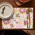 thumbnail image 5 of Pioneer Flower Floral Print Pattern Summer Placemats Table Placemats Set Of 4-Linen Kitchen Washable Placemats Table Mats 12x18 Inch Non-Slip Heat Resistant, 5 of 6