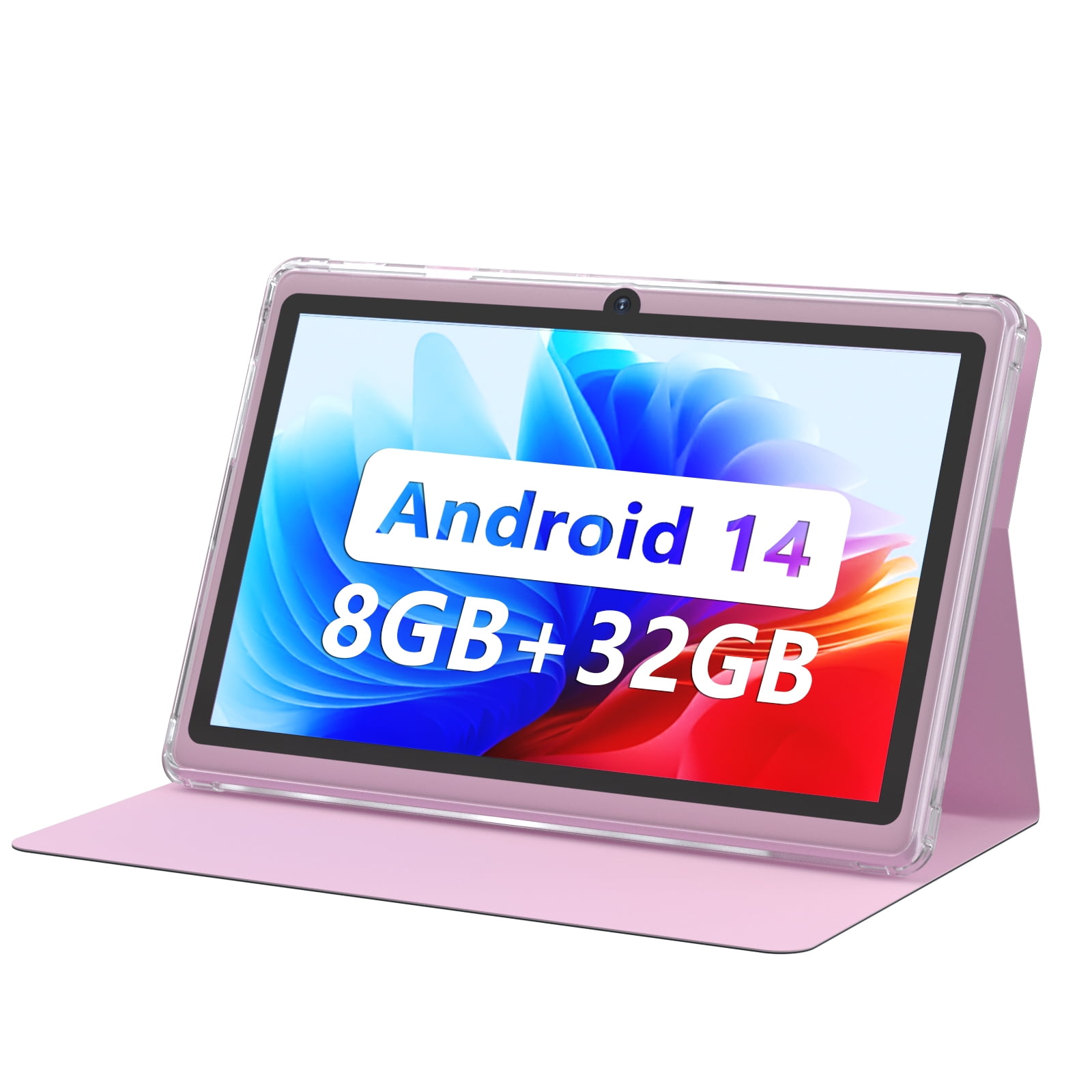 Android 14 Tablet 7 Inch, 8GB RAM (4+4 Expandable) 32GB ROM, 1TB Expandable Storage, IPS HD Screen (1024x600), Dual Camera, 3000mAh Battery, BT 5.0/WiFi, Includes Protective Case