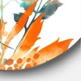 thumbnail image 3 of Designart 'Orange and Green Wildflowers III' Modern Circle Metal Wall Art 29x29 - Disc of 29, 3 of 5